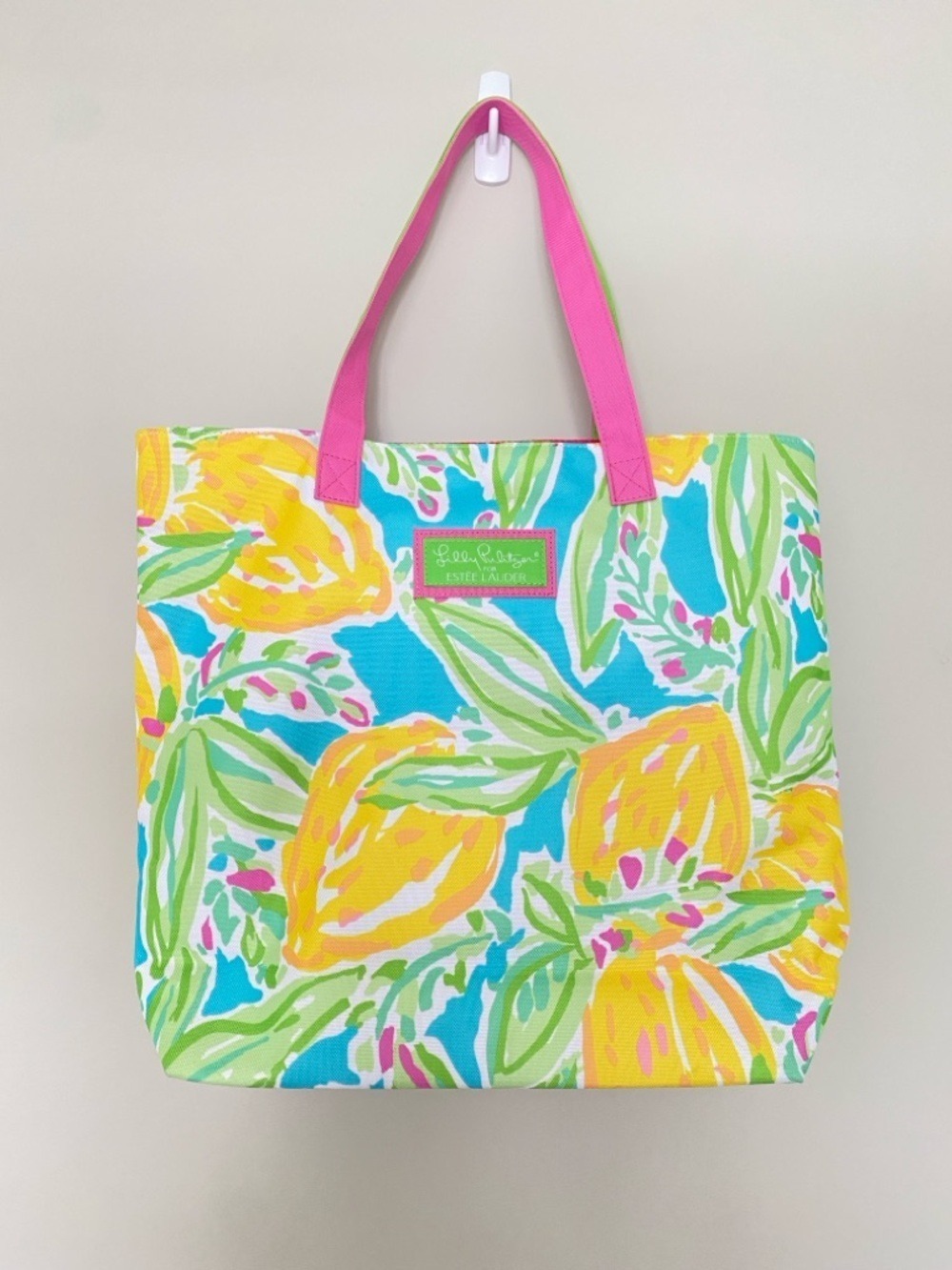 Lilly Pulitzer X Estee Lauder Canvas Tote Bag Beach Summer Spring Shoulder Bag